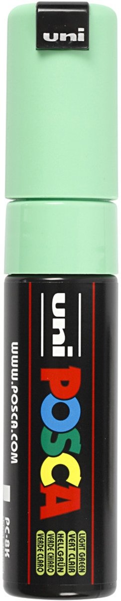 Uni Posca Marker, lijndikte: 8 mm,  PC-8K , light green, breed, 1stuk [HOB-278033]